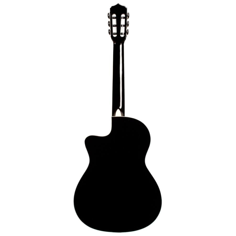 Cordoba Fusion 5 Jet BLK, Fichte massiv / Mahagoni, Pickup, Cutaway, 48mm Sattelbreite